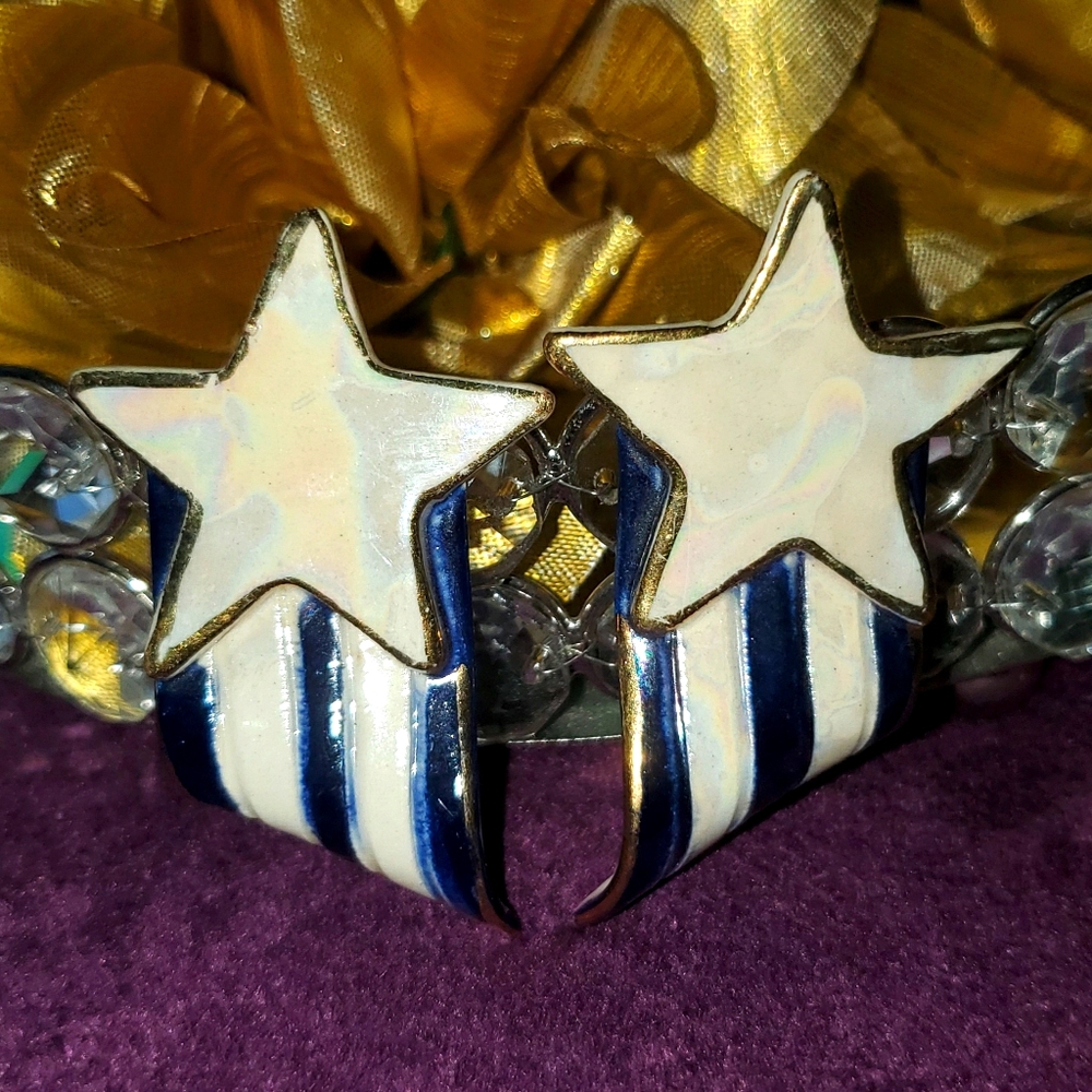 Vintage 80s 90s handmade ceramic earrings pierced